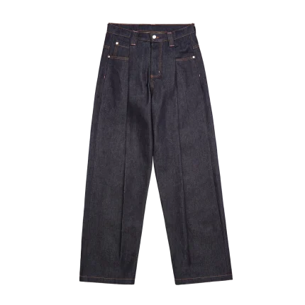 PLEATED DENIM JEAN RAW