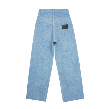 PLEATED DENIM JEAN BLANKET WASH