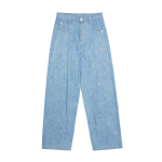 PLEATED DENIM JEAN BLANKET WASH